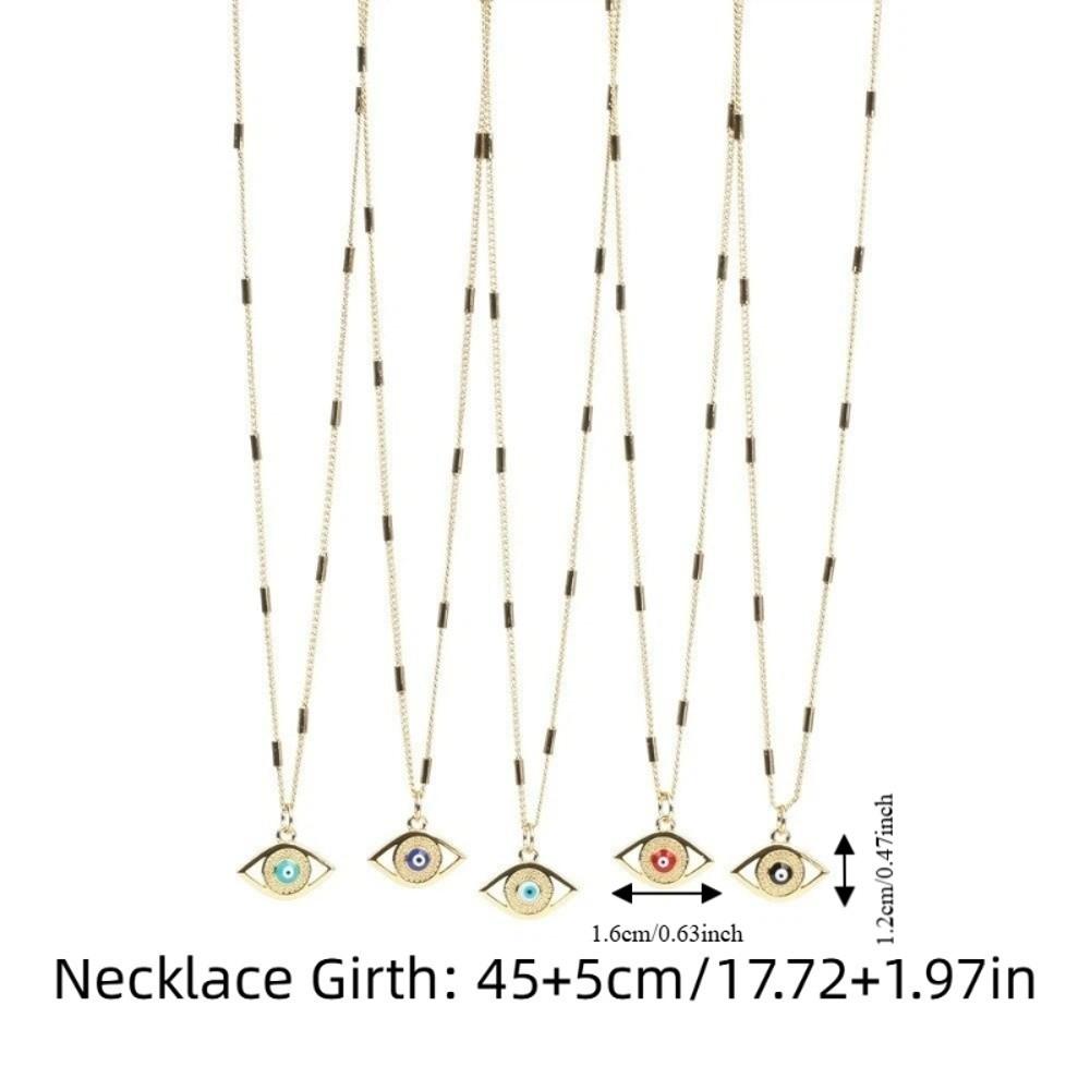 Vintage Devil's Eye Necklace Copper Gold Plated Eyeball Neck Chain Demon Eye Necklace  Party Favors