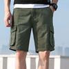 Мужские модные однотонные брюки с карманами, хлопковые шорты-карго, комбинезоны, шорты