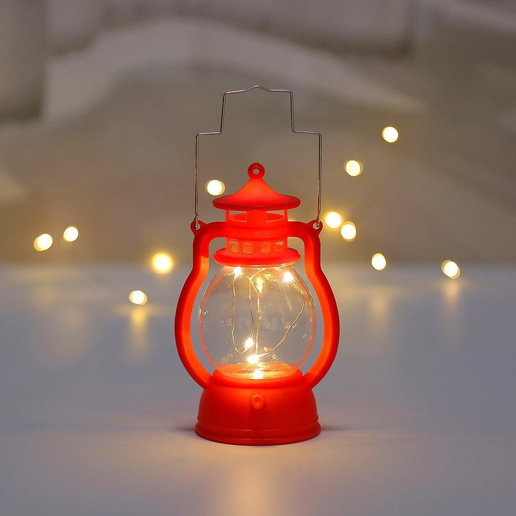 OuuZuu Led Lantern Christmas Decoration Lantern Christmas Vintage Castle Hanging LED Light Retro Candle Holder Lantern Hang Lamp