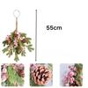 Upside Down Hanging Pine Branches, American Christmas Pine Cones Wall & Door Hanging Rattan Wreath, Restaurant Xmas Tree Decor Props