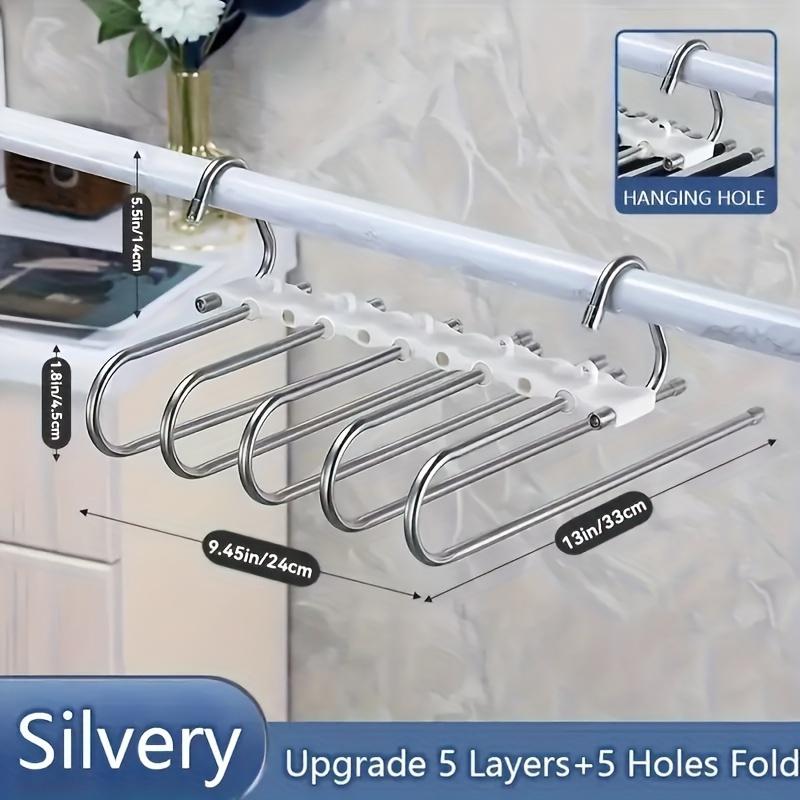 1 шт. Выдвижная вешалка для брюк из нержавеющей стали, складная многофункциональная многослойная вешалка для домашнего хранения и сушки одежды