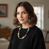 Creative Bead Beads Short Choker Stone Vintage Colorful Resin Necklace Y2K Adjustable Clavicle Chain Party