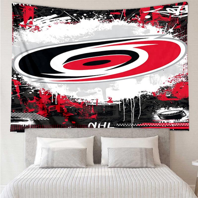 Carolina Hockey Logo Tapestry, Unique Design Tapestry, Wall Decor for Bedroom,Livingroom, Playroom,Heartwarming Fan Holiday Gifts