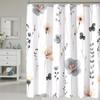 Gray Beige Floral Shower Curtain, Watercolor Floral Bathroom Shower Curtain, Modern Simple Waterproof Fabric Bathroom Decor