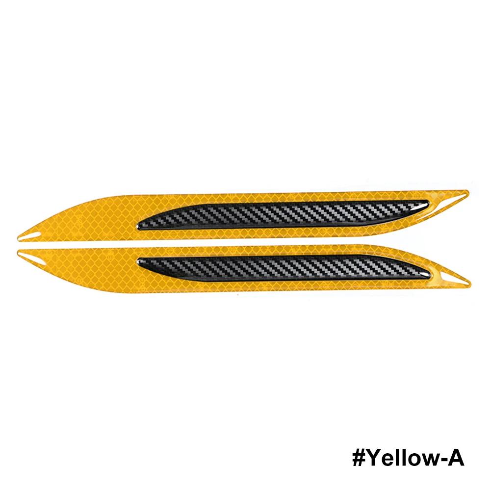 2 шт. универсальная наклейка из углеродного волокна для автомобиля, защита для бампера, светоотражающие полосы для грузовика, авто, мотоцикла, предупреждающие наклейки против царапин