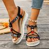 Women Wedge Sandals Summer 2025 Braided Band Platform Gladiator Sandals Woman Thick Bottom Beach Shoes Women Sandalias De Mujer