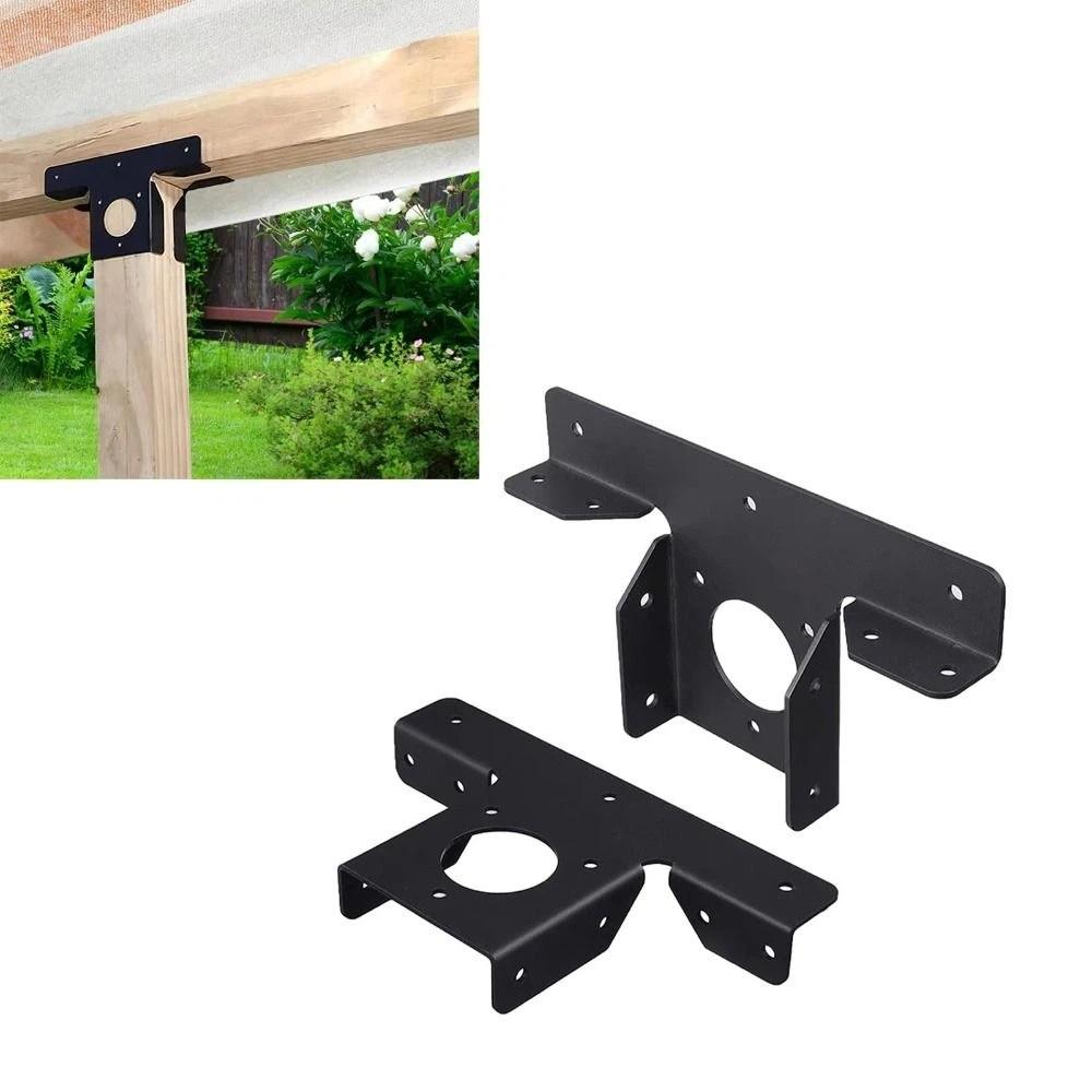 2 шт. Регулируемые кронштейны для перголы Т-образные Устойчивость к коррозии Угловая рама для перголы Металлический 3-ходовой фиксирующий кронштейн для перголы Балконы