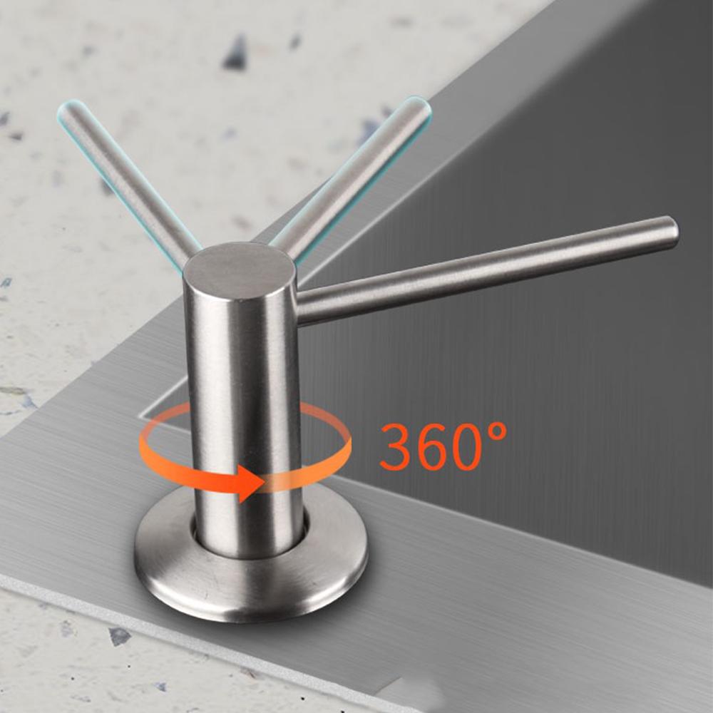 Дозатор пены для мытья посуды для кухонной мойки, цельная латунь, вращающаяся на 360° головка, держатель для жидкого средства для мытья посуды, силиконовая трубка, шланговый аксессуар