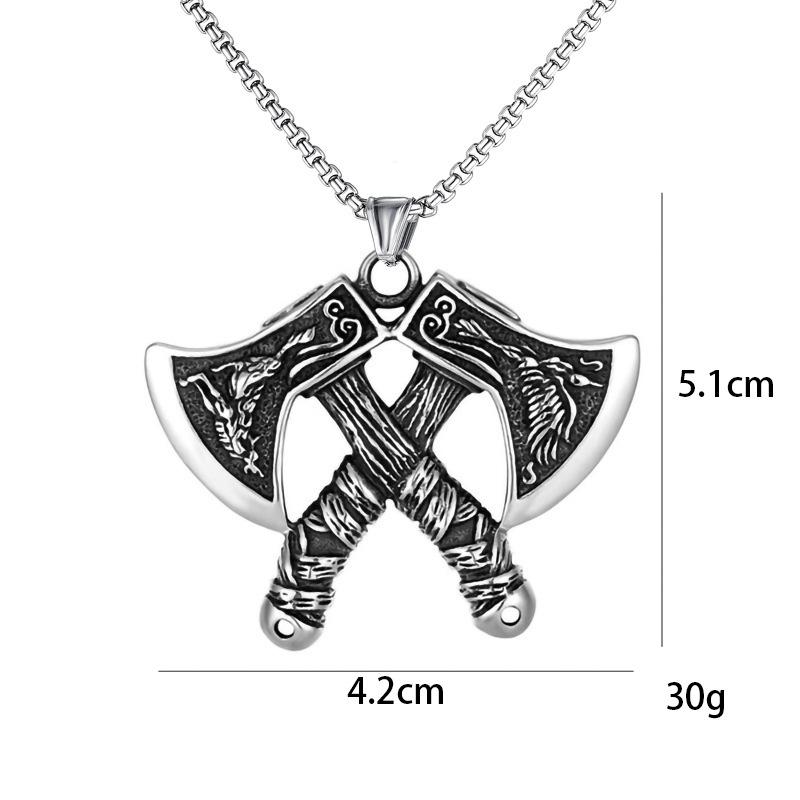 Европейские и американские популярные украшения Ретро ожерелье Мужской кулон в виде боевого топора из титановой стали Титановая сталь