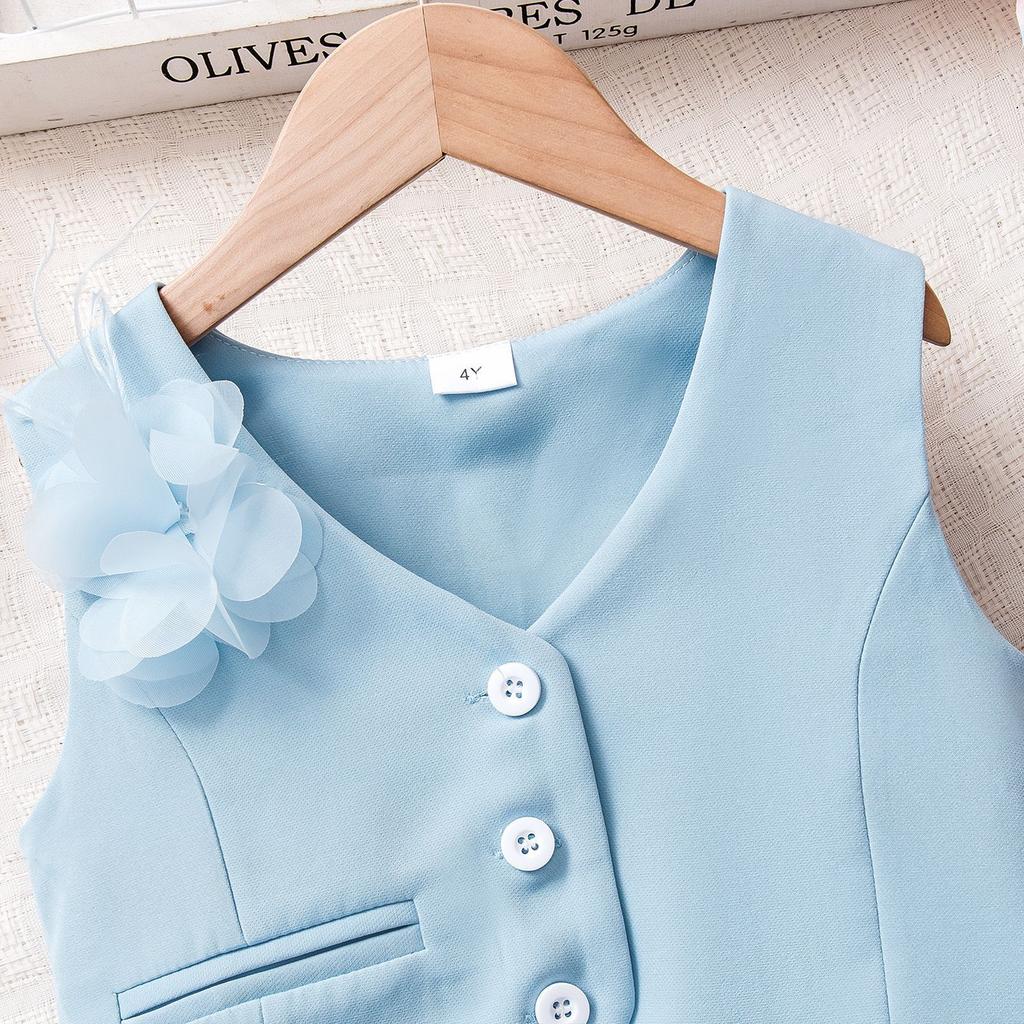 Летний детский комплект безрукавки и брюк для девочек