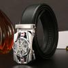 Мужской кожаный ремень с вращающейся автоматической пряжкой - модный деловой стиль
