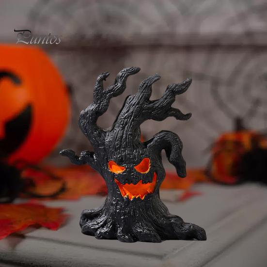 1/4 шт. Хэллоуин жуткое дерево фигурка призрак пень смола статуя скульптура Крытый открытый сад настольное украшение орнамент