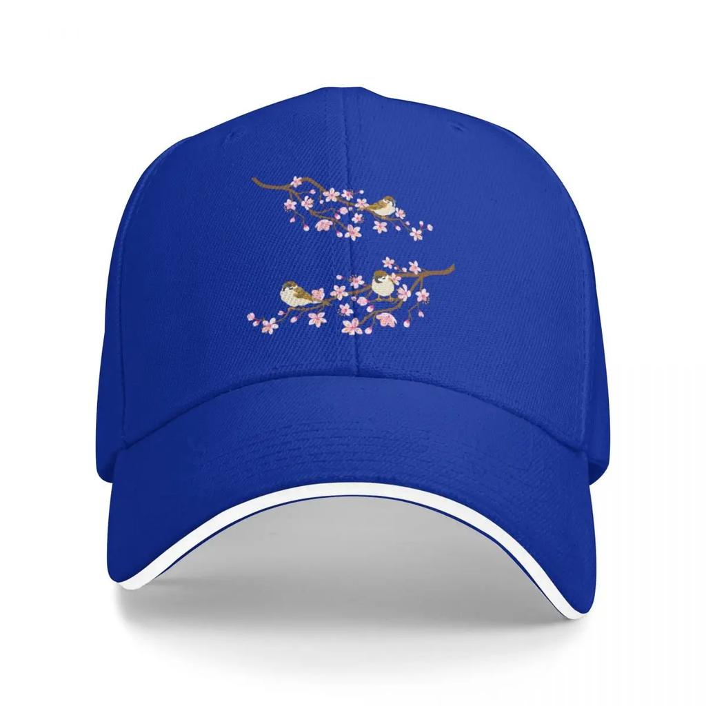 Cherry Blossom Japan Sakura with bird Baseball Cap custom caps Thermal Visor Baseball Unisex Womens