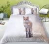 Fox Duvet Cover Set King/Queen Size Orange Lovely Fox Bedding Set For Kids Teens Boys Wild Animal 2/3Pcs Polyester Quilt Cover