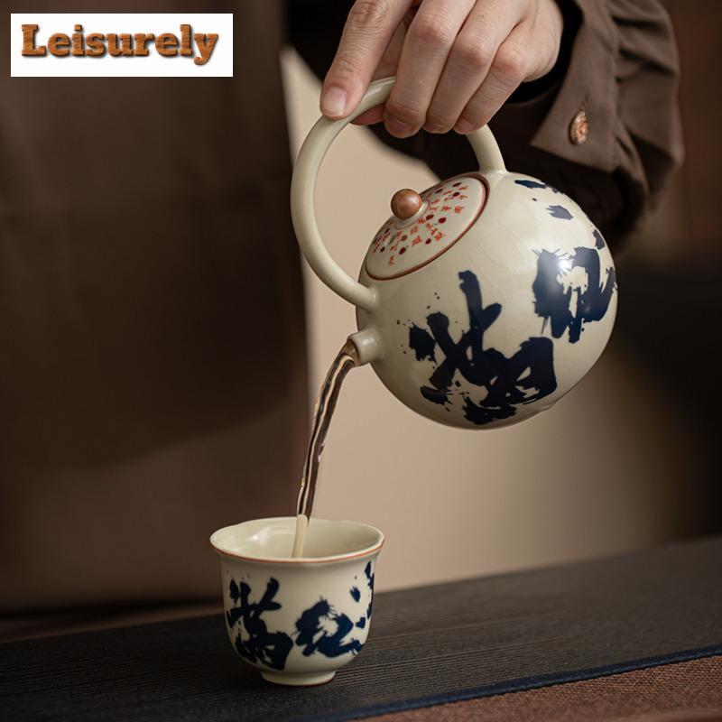 260 мл имитация Song Ru Kiln Man чайник китайский Man Jianghong чайник с высокой ручкой заварочный чайник чайный сервиз аксессуары украшения