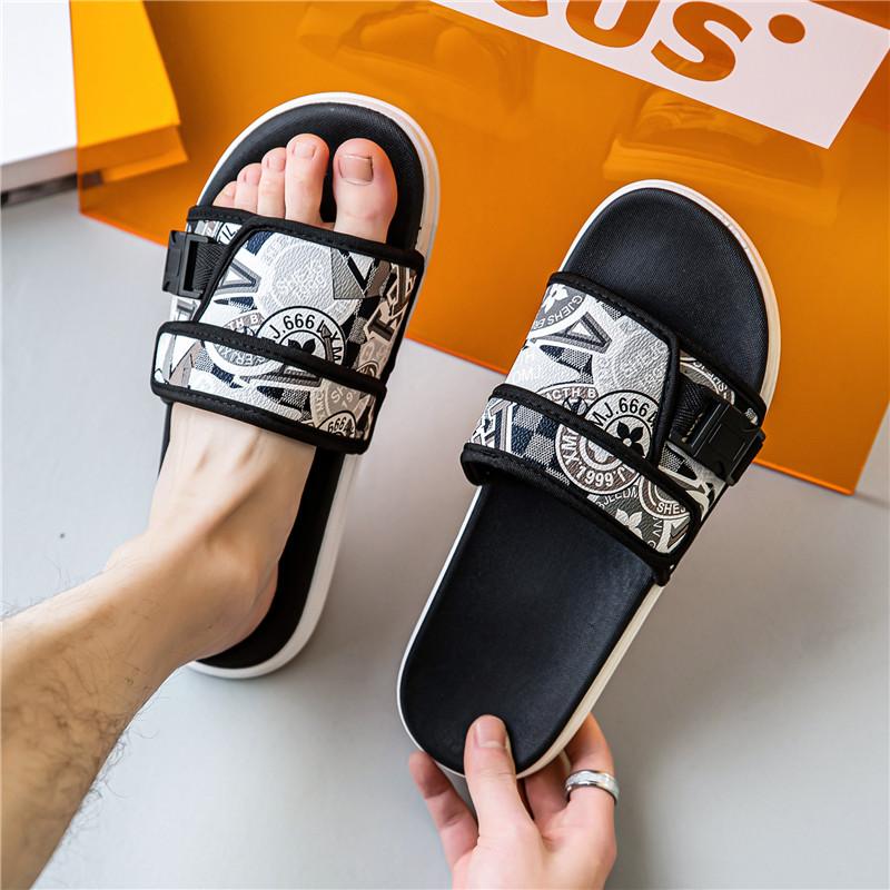 Slippers for menTrendy Style Letter Print Design High Quality Beach Slippers Can Be Worn Out Premium Women's Casual