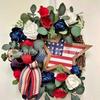 4th Of July Wreath Door Hanging Decoration With USA Flag Patriotic Party Home Outdoor Festive Display