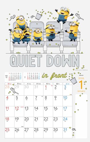 [Purchaser-exclusive Bonus Included] Minions Calendar (Monthly/Wall-hanging/600mm X 380mm) (Plenty of Stickers Included) (Impress Calendar 2026)