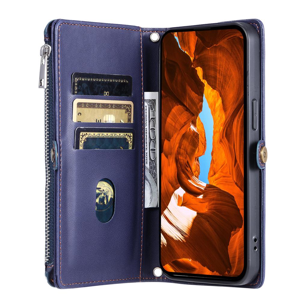 For Motorola Moto G86 5G Case TPU+PU Leather Wallet Phone Cover with Wrist Strap