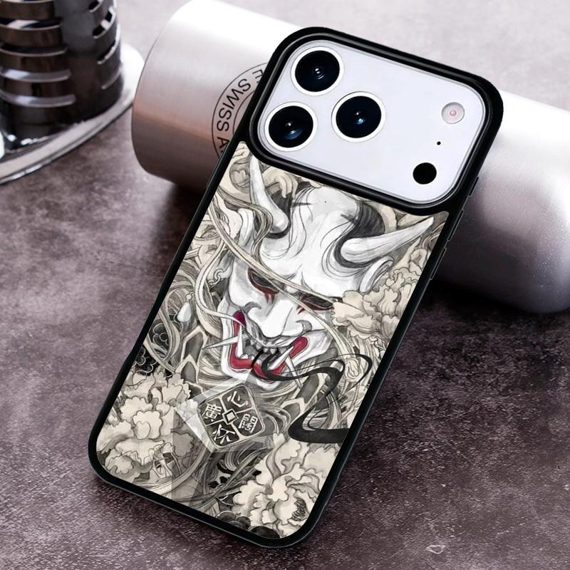 Oni Mask Phone Case for iPhone 17 16 15 Pro Max Air 14 13 12 11 Plus Shockproof Capa Cover