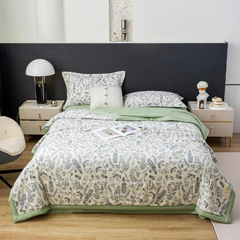 Тонкое одеяло с кондиционером, летнее одеяло из соевого волокна, летнее одеяло, двухслойная пряжа, воздухопроницаемый чехол, стираный хлопок и лен