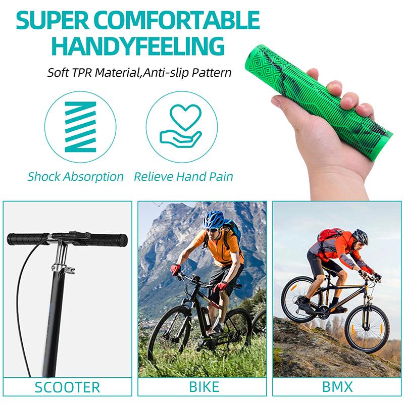 1 Pair Bicycle Handlebar Grips Soft Longneck Bars Bike Rubber Handle Grips For 22.2Mm Handlebar Tricycle Wheel Chair Mountain