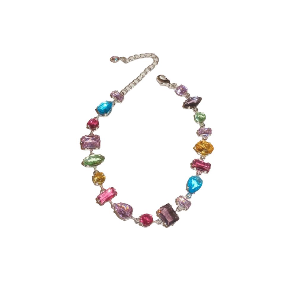 Adjustable Crystal Candy Necklace Irregular Zircon Bracelet Earrings Jewelry Women