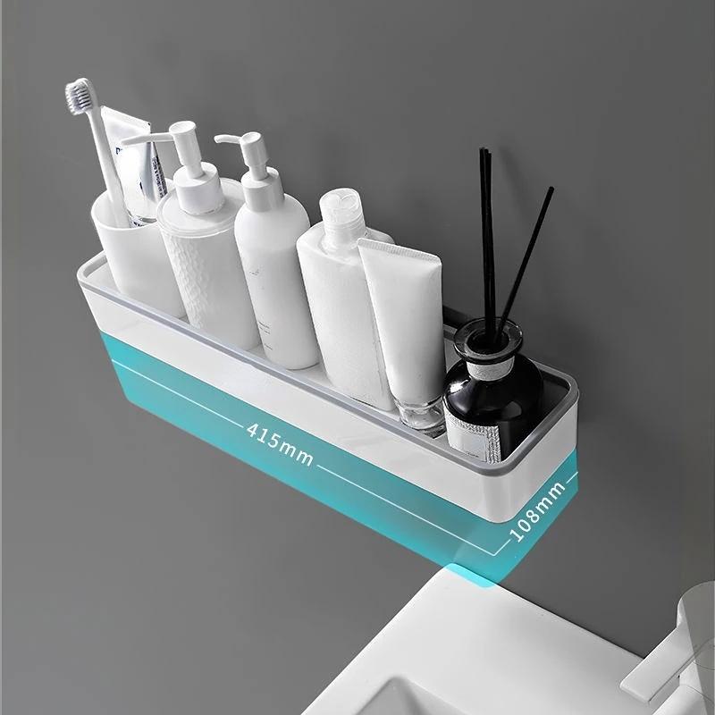 Toilet Bathroom Storage Cabinet Rack Wall Hanging Hole Free Multifunctional Artifact Above Toilet Rack White Shelf Organizer