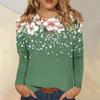 Women's Floral Pattern T Shirts 3D Print Tops O-Neck Casual Pullover Long Sleeve Y2K Clothing for Girls Fashion Sweatshirt