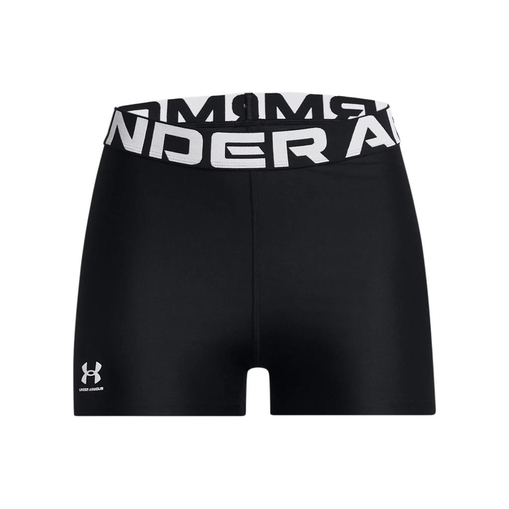Under Armour Спортивные шорты HeatGear® с принтом логотипа, эластичный пояс, средняя посадка, женские, черный, 1383629-001