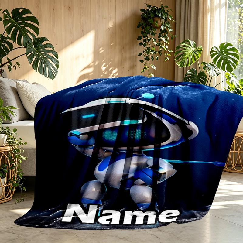 Custom Name Personalized Cosmic Bot Crew Print Blanket, Home Decor, Bedroom, Sofa, Camping, Couch, Gifts for Birthday ChristmasEnthusiasts