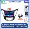 Для Hyundai Sonata 6 YF 2009 - 2015 Android 14 автомобильный радиоприемник мультимедиа видеоплеер GPS навигация AI Voice 4G CarPlay головное устройство