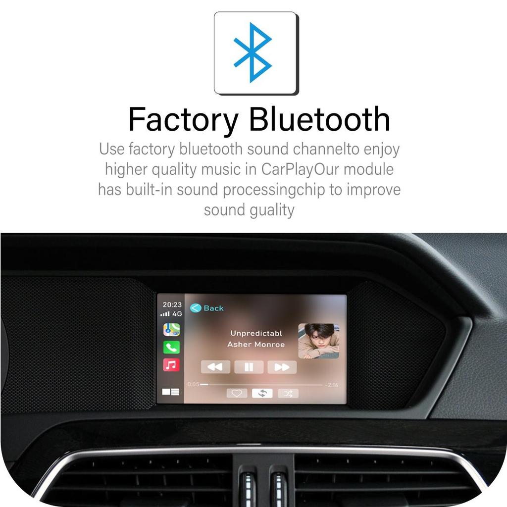 Sinairyu Беспроводной автомобильный комплект CarPlay Android, совместимый с Mirror-Link для Mercedes Benz C-Class W204 с NTG 4.5/4.7