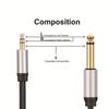 3.5mm TRS To 6.5mm TS Stereo Audio Cable Nylon Braided Audio Cable for Cellphone Amplifier Speaker Guitar Laptop 59inch