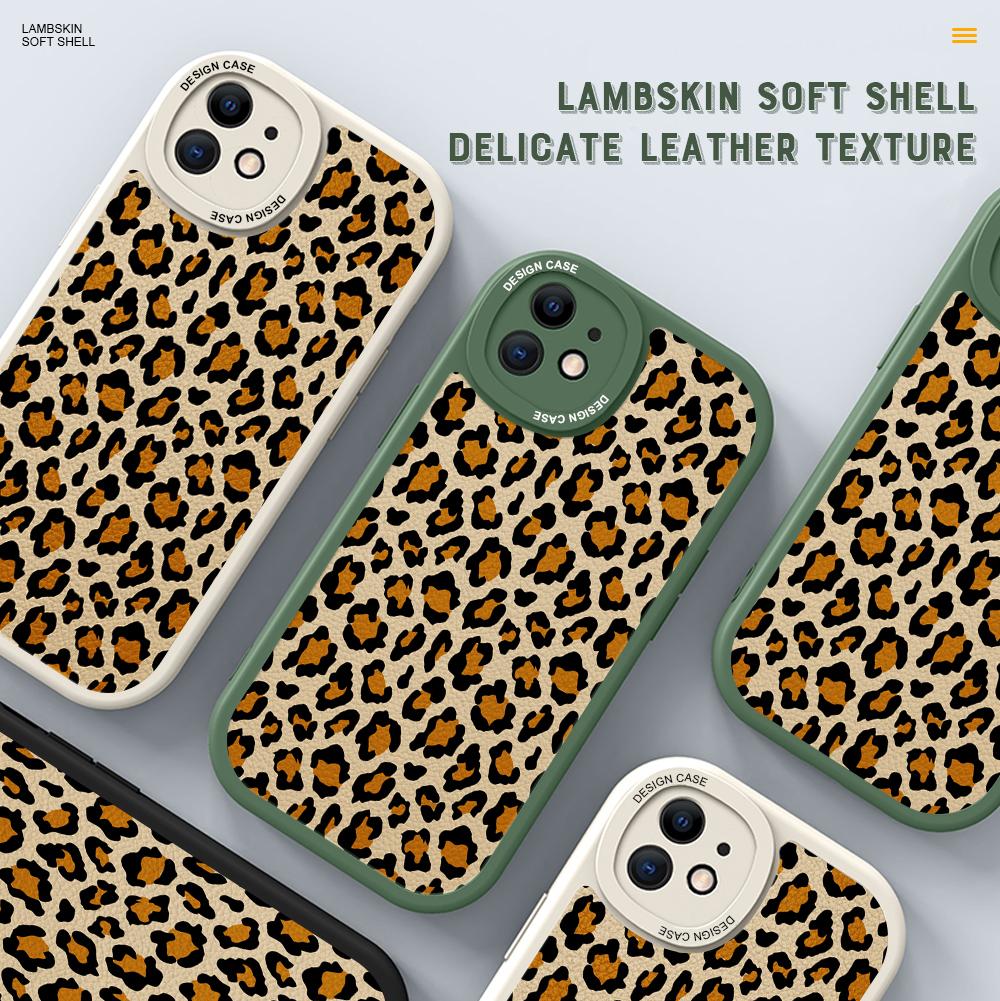 Slim Fashion Popular Tide Leopard Grain Leather Back Casing PU Leather Cover Phone Case for OPPO Reno Realme OnePlus