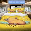 Anime capybara theme Pattern Bedding,Quilt Set Quilt Cover Pillowcase Home Birthday Gift (1*duvet cover+2*pillowcase,without core)XSJT0917537