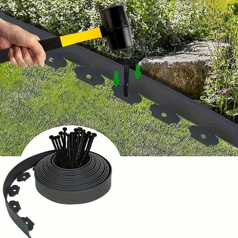 10Meters Fixed Garden Barrier Lawn Grass Plastic Edging Border Landscape Edging Garden Edge Kit Easy To Install