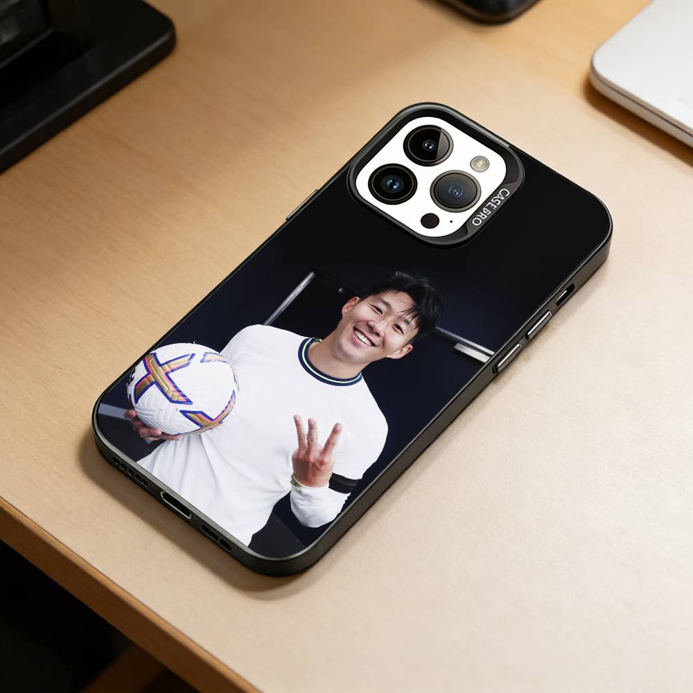 Футбольный S-Сон Хын Мин Чехол для телефона Для iPhone 17,16,15,14,13,12,11 Plus,Pro Max,XS,Цветной Серебристый Чехол для телефона Funda Cover