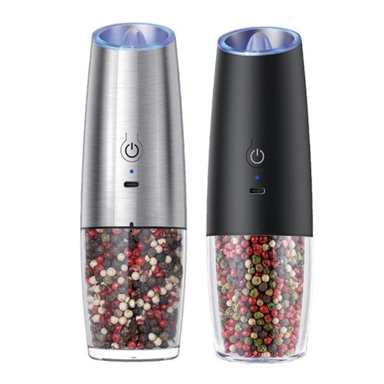 Электрическая мельница для соли и перца, емкость 6 унций, регулируемая степень помола, перечница со светодиодной подсветкой, мельница для специй, управляемая одной рукой