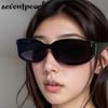 Curved Surface Rectangle Sunglasses Women  Luxury Brand Vintage Trendy Eyewear Shades For Ladies Stylish UV400 Protection