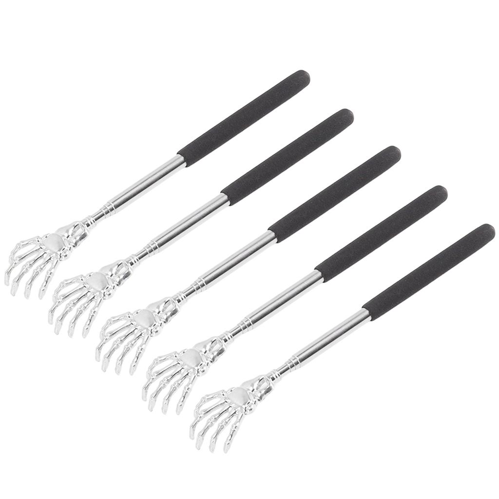 5Pcs Extendable Back Massager Stainless Steel Telescopic Portable Retractable Rear Back Scratcher