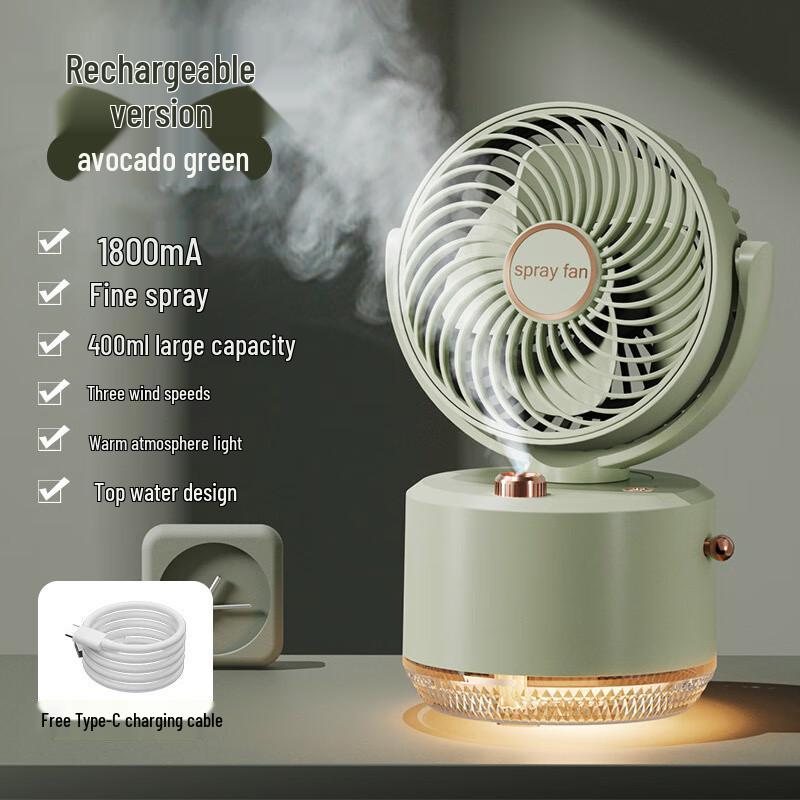 Susu 2025 Mini USB Oscillating Desktop Humidifier Fan