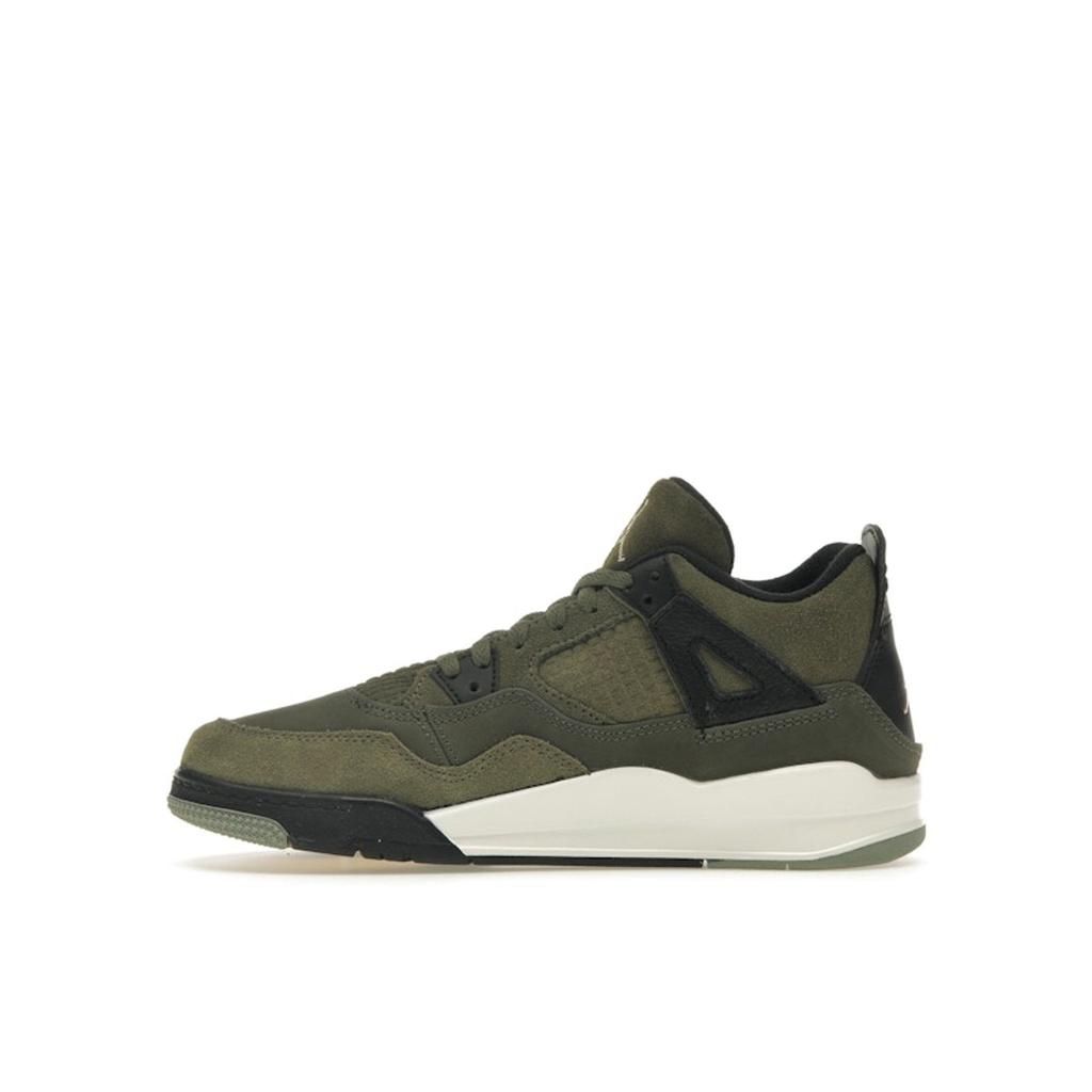 Детские кроссовки Air Jordan 4 Retro SE Craft PS Olive Зеленый средне-оливковый бледно-ванильный FB9929-200