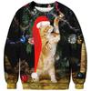 Funny Christmas Sweatshirts Animals Cats Dogs 3D Print Hoodies Women Streetwear Long Sleeve Pullovers Y2k Hoodie Woman Clothing