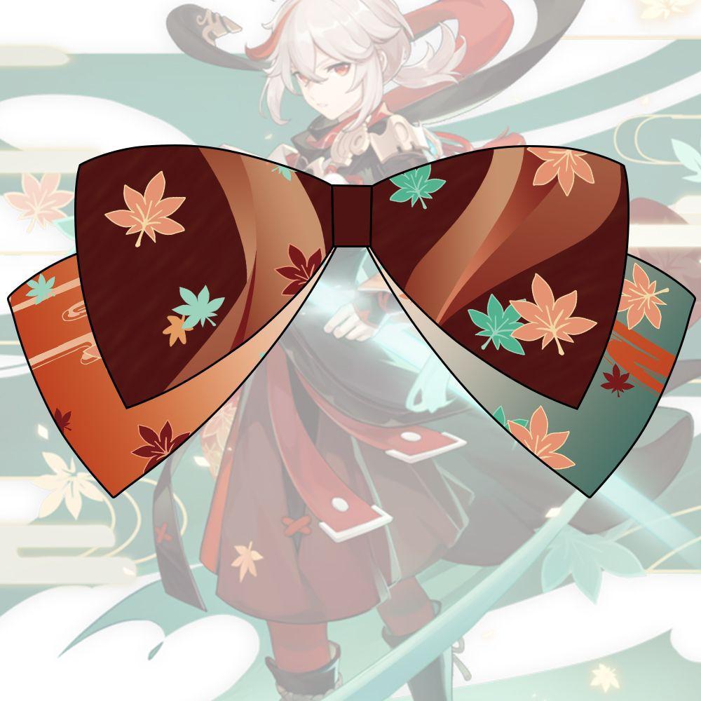 Аниме Genshin Impact Хутао Бант Заколка для волос Аксессуары для волос для девочек Реалистичный и нежный дизайн