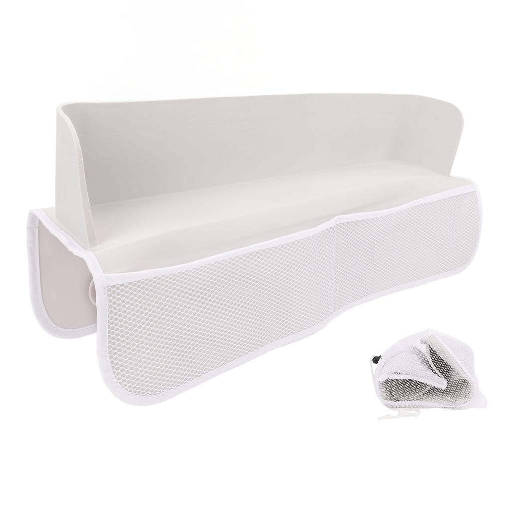 Bathtub Splash Guard with Mesh Pockets Kids Bath Tub Shelf Toy Holder Storage Fun for Toddlers
