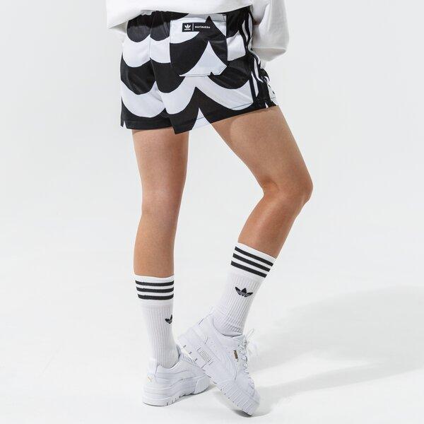 adidas Оригинал Marimekko Удобные Спортивные Вышитые Дышащие Повседневные Шорты Женские Шорты Черный Белый H20477