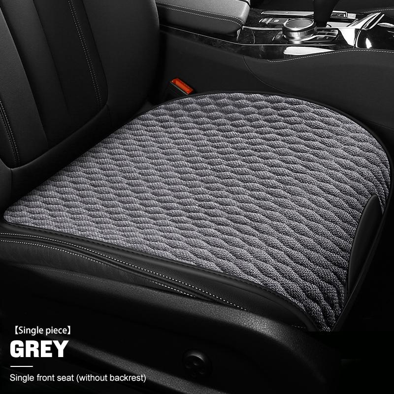 SEAMETAL Flax Car Seat Cover Front/ Rear Linen Fabric Cushion Breathable Protector Mat Pad Universal For Most Truck SUV Van