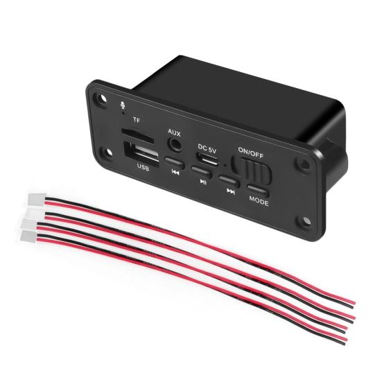 Bluetooth-совместимый автомобильный громкоговоритель 5,0, FM-радио, MP3-плеер, декодер, модуль платы