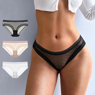 Низкая талия сетчатое кружево обернутое бедрами треугольное сексуальное нижнее белье из чистого хлопка дышащее женское нижнее белье